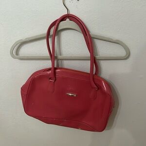 Vintage Pink longchamp bag with silver accent